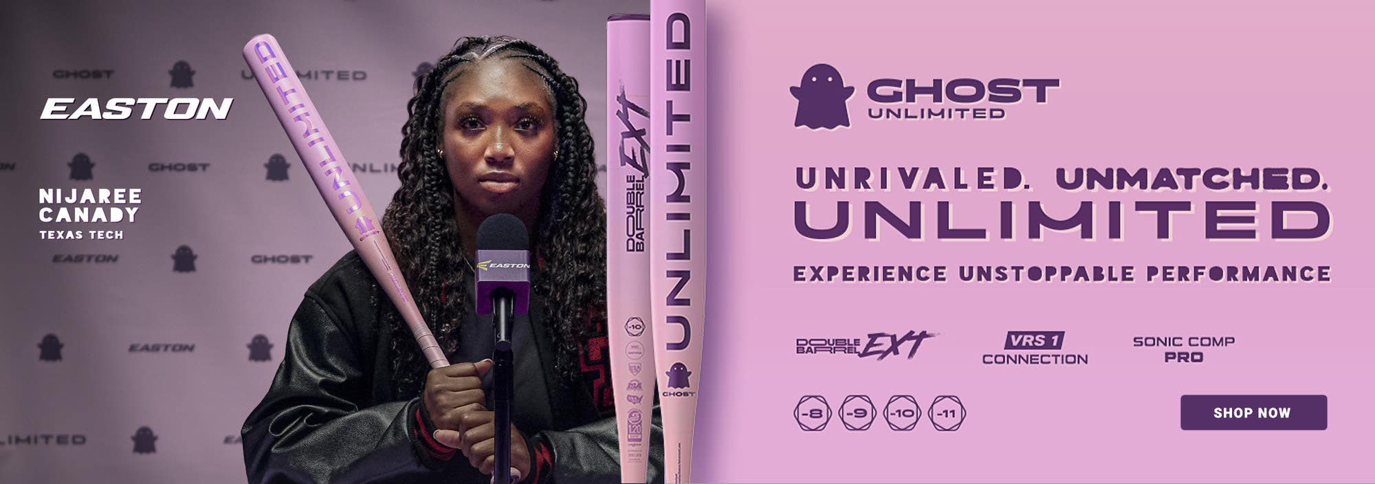Easton Ghost Unlimited Fastpitch Softball Bats. Unrivaled. Unmatched. Unlimited. Experience unstoppable performance.