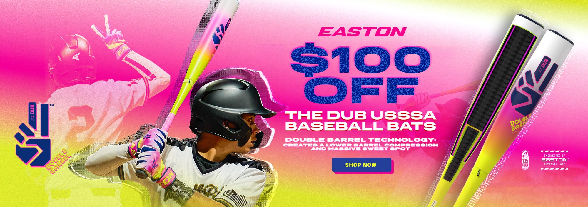 $100 off Easton The Dub USSSA baseball bats