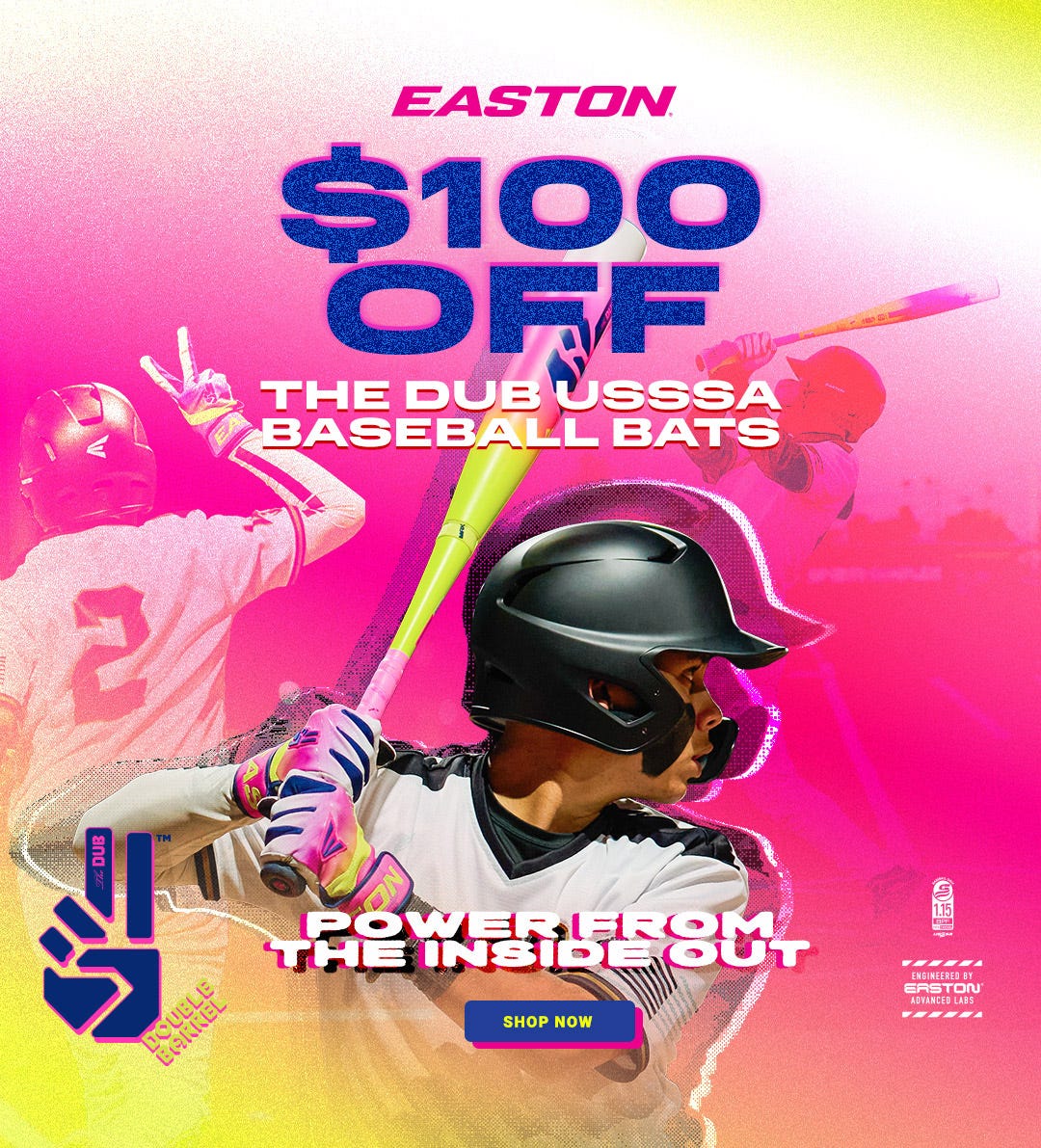 $100 off Easton The Dub USSSA baseball bats