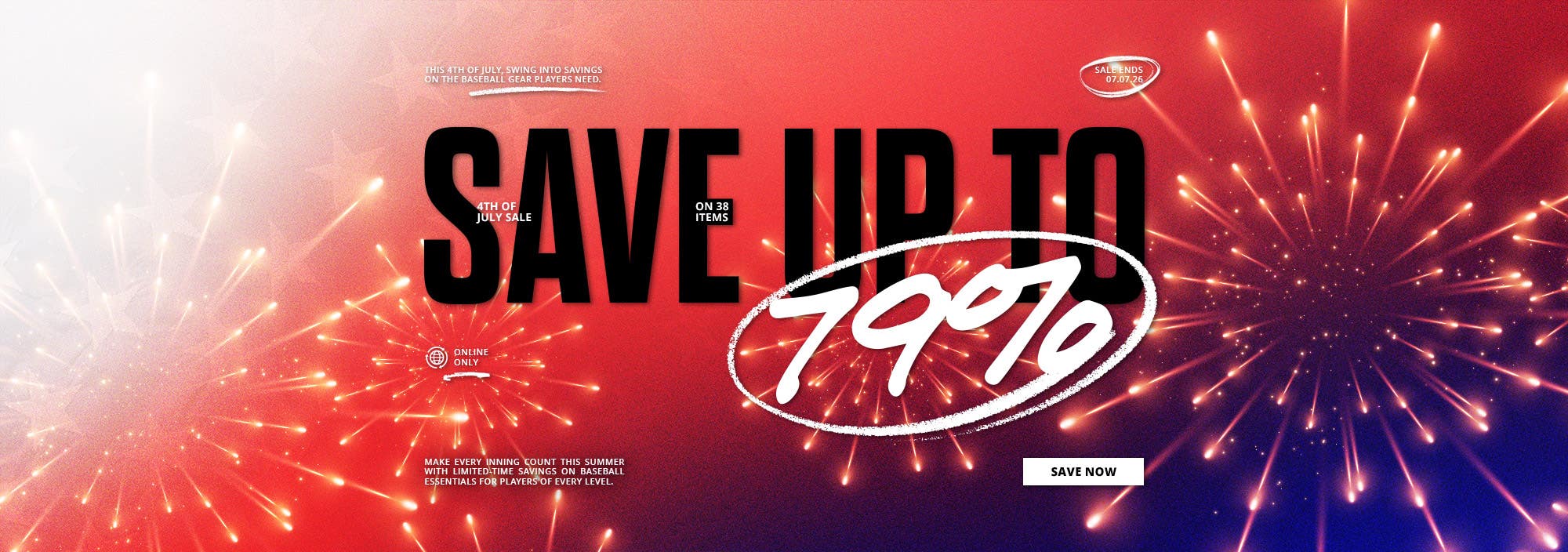 4th of July Sale. Save up to 79% on 38 items. Sale ends 7/7/2026.