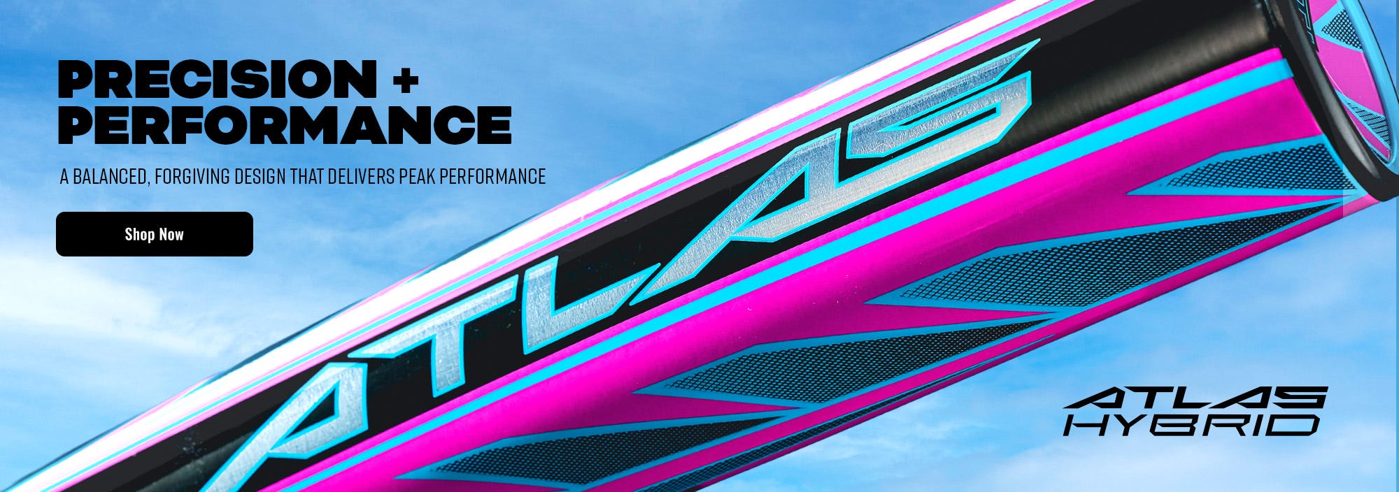 Louisville Slugger Atlas Hybrid. Precision + Performance. A balanced, forgiving design that delivers peak performance.