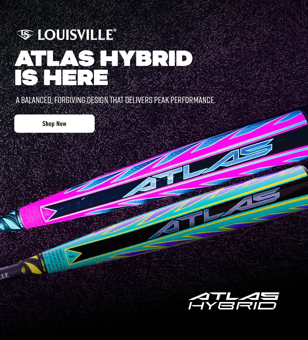 Louisville Slugger Atlas Hybrid is here. A balanced, forgiving design that delivers peak performance.
