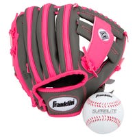 "Franklin RTP Performance 9.5"" T-Ball Baseball Glove in Graphite/Neon Pink Size Right-Handed Throw"