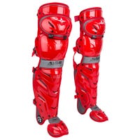 All-Star All Star LG40SPRO System 7 Intermediate Baseball Catchers Leg Guards in Red