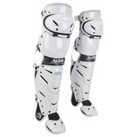 All-Star All Star LG40SPRO System 7 Intermediate Baseball Catcher's Leg Guards in Silver/Black