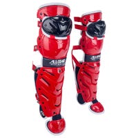 All-Star System 7 Axis Youth Baseball Catcher's Leg Guards - USA in Red/White Navy