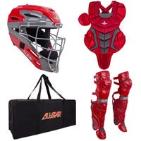 All-Star All Star System 7 Axis Youth Baseball Catchers Kit in Red