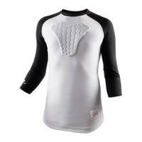 McDavid Hex Sternum Youth Long Sleeve Shirt in White/Black