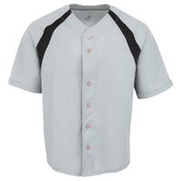Mizuno Full Button Mesh Colorblock Mens Jersey in Gray/Black Size Medium