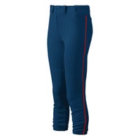 Mizuno Select Belted Women's Piped Pant in Navy/Red Size
