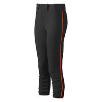 Mizuno Select Belted Women's Piped Pant in Black/Orange Size