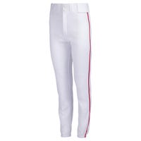 Mizuno Adult Premier Piped Pant in White/Red Size X-Small