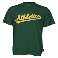 Oakland Athletics Majestic Coolbase Two Button Youth Jersey in Green Size Medium