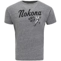 Nokona Retro Adult Short Sleeve T-Shirt in Gray Size Small