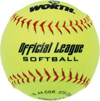 "Rawlings Worth Official League 11"" Slowpitch Softball - 1 Dozen in Yellow Size 11 in"