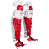 Rawlings LGVELI Velo Intermediate Catcher's Leg Guard Red/White Size