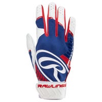 Rawlings 5150 Mens Batting Gloves - 2021 Model in Red/White Blue Size Medium