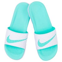 Nike Benassi Solarsoft 2 Womens Slide Sandals - White/Artisan Teal Size 6.0