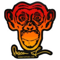 Monkey Sport Apparel Monkey Sport by Pepper Foster - Monkey Logo Sticker (Red/Yellow) in Yellow/Red