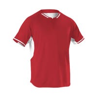 Alleson 524PDY Two-Button Youth Baseball Jersey in Red/White Size X-Large