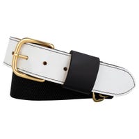 Nokona Elastic Patent ShowBelt in White/Black Size OSFM