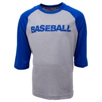 under armour bullpen boy's baseball 3/4 sleeve shirt in gray/blue size small