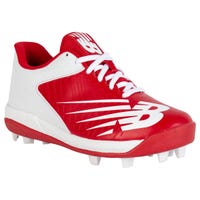 new balance 4040v6 boy's low molded rubber baseball cleats in red size 10.5