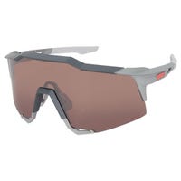 100 % 100% Speedcraft Soft Tact Stone Gray Adult Sunglasses w/ Hiper Crimson Silver Lens - Soft Tact Stone Gray/Hiper Cr