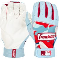 Franklin Digitek Hi-Lite Series Men's Batting Gloves in White/Carolina Blue Size