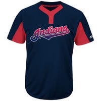 Cleveland Indians Majestic MAI383 MLB Premier Adult Jersey in Navy/Scarlet Size Medium