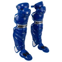 Easton Elite X Adult Baseball Catcher's Leg Guards in Gray/Blue