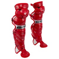 Easton Elite X Youth Baseball Catcher's Leg Guards in Red/Silver Size 14 in