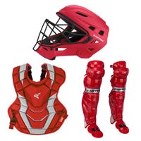 Easton Elite X Adult Baseball Catcher's Set in Red/Silver