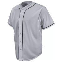 Majestic 684Y Cool Base HD Braided Youth Baseball Jersey in Gray/Black Size Small
