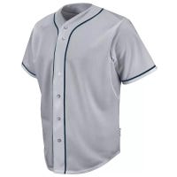 Majestic 684Y Cool Base HD Braided Youth Baseball Jersey in Gray/Blue Size Medium