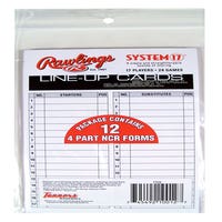 Rawlings System 17 Line-Up Cards in White Size 12pk