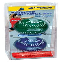 Champro Basic Weighted Training Softballs - 2 Pack in Green/Blue Size 9oz./10oz