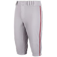 Champro Triple Crown Piped Knickers Youth Pants in Gray/Red Size