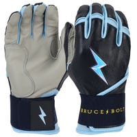 Bruce+Bolt Premium Pro Phillips Series Mens Long Cuff Batting Gloves in Blue Size Large