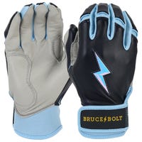 Bruce+Bolt Premium Pro Phillips Series Mens Short Cuff Batting Gloves in Blue Size Large