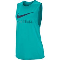 Nike Swoosh Womens Softball Tank Top in Green Size X-Large