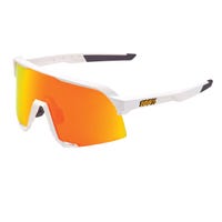 100 % 100% S3 Soft Tact White Adult Sunglasses w/ Hiper Red Multilayer Mirror Lens - White/Hiper Red Multilayer