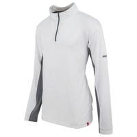 Marucci Boy's Quarter-Zip Long Sleeve Performance Shirt In White/Gray Size Large
