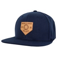 Black Clover x Rawlings Leather Patch Flex Fit Hat in Navy Size Small/Medium