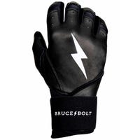 Bruce+Bolt Men's Premium Cabretta Leather Long Cuff Batting Gloves in Black Size