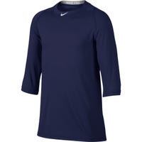 Nike Pro Cool Boy's 3/4 Sleeve Baseball Shirt in Binary Blue Size X-Large
