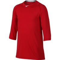 Nike Pro Cool Boy's 3/4 Sleeve Baseball Shirt in University Red Size Medium