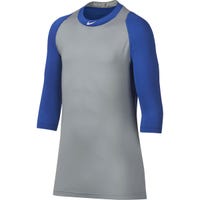 Nike Pro Cool Boy's 3/4 Sleeve Baseball Shirt in Blue/Gray Size Small