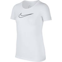 Nike Pro Girl's Short Sleeve Top in White/Black Size X-Small