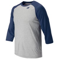 New Balance TMMT601 3/4 Raglan Sleeve Men's Baseball Top in Navy Size XX-Large